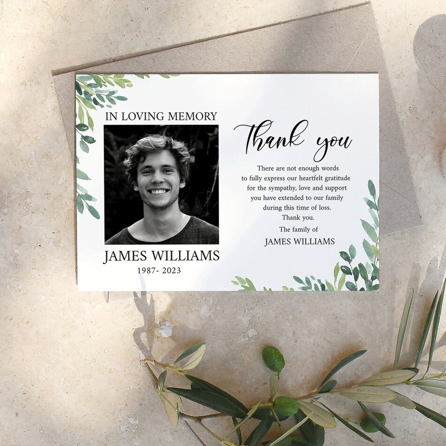 Funeral Thank You Card